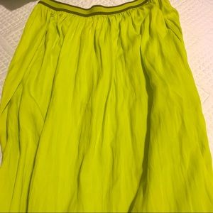 Chartreuse green maxi skirt.  Cute with everything!!!!
